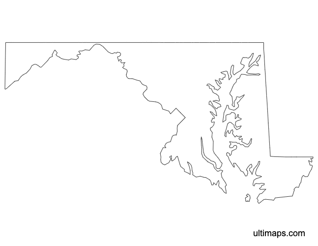 Preview of Outline Map of Maryland Counties (A4)