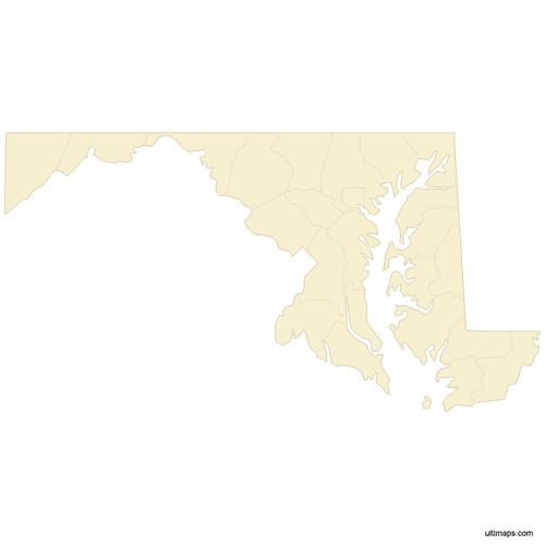 Preview of Vector Map of Maryland Counties