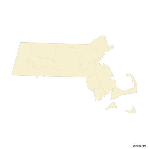 Preview of Blank Map of Massachusetts Counties