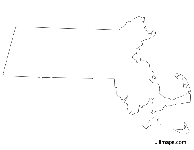 Preview of Outline Map of Massachusetts Counties (A4)