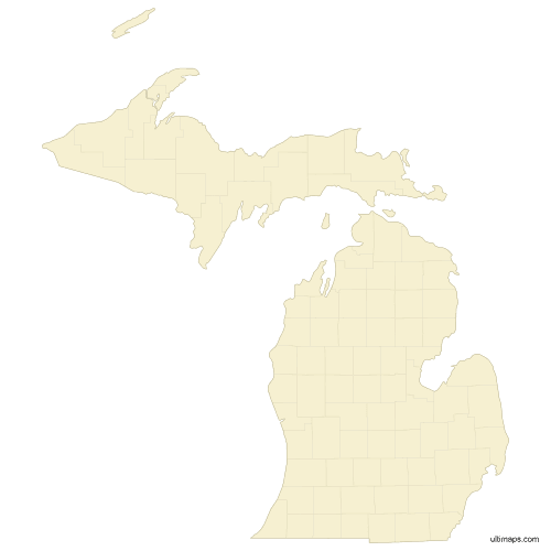 Preview of Vector Map of Michigan Counties