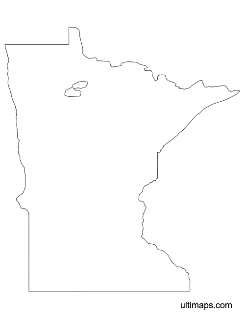 Preview of Outline Map of Minnesota Counties (A4)