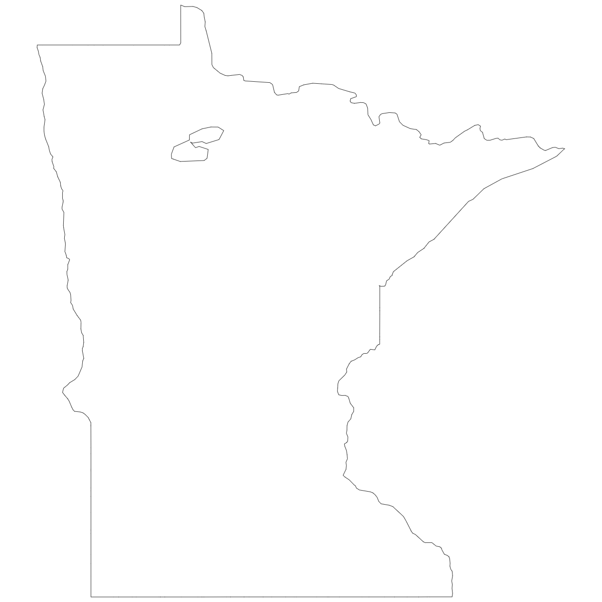 Outline Map of Minnesota Counties