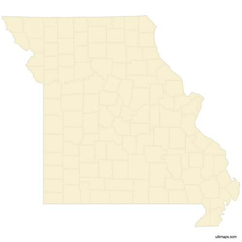 Preview of Blank Map of Missouri Counties
