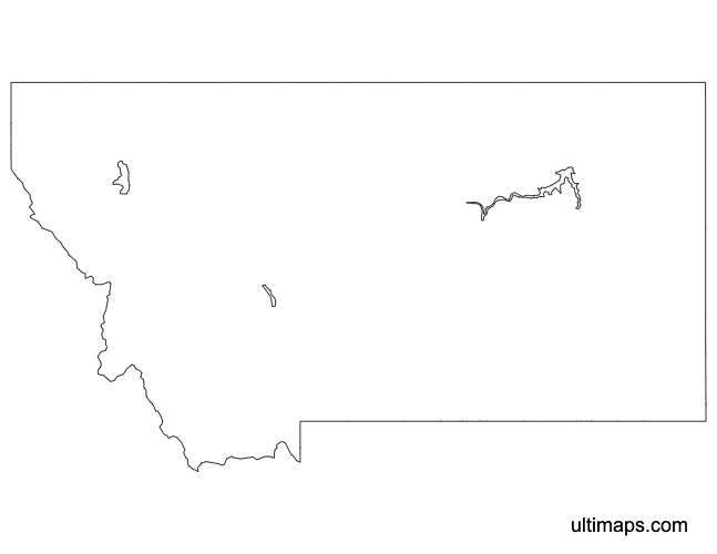 Preview of Outline Map of Montana Counties (A4)