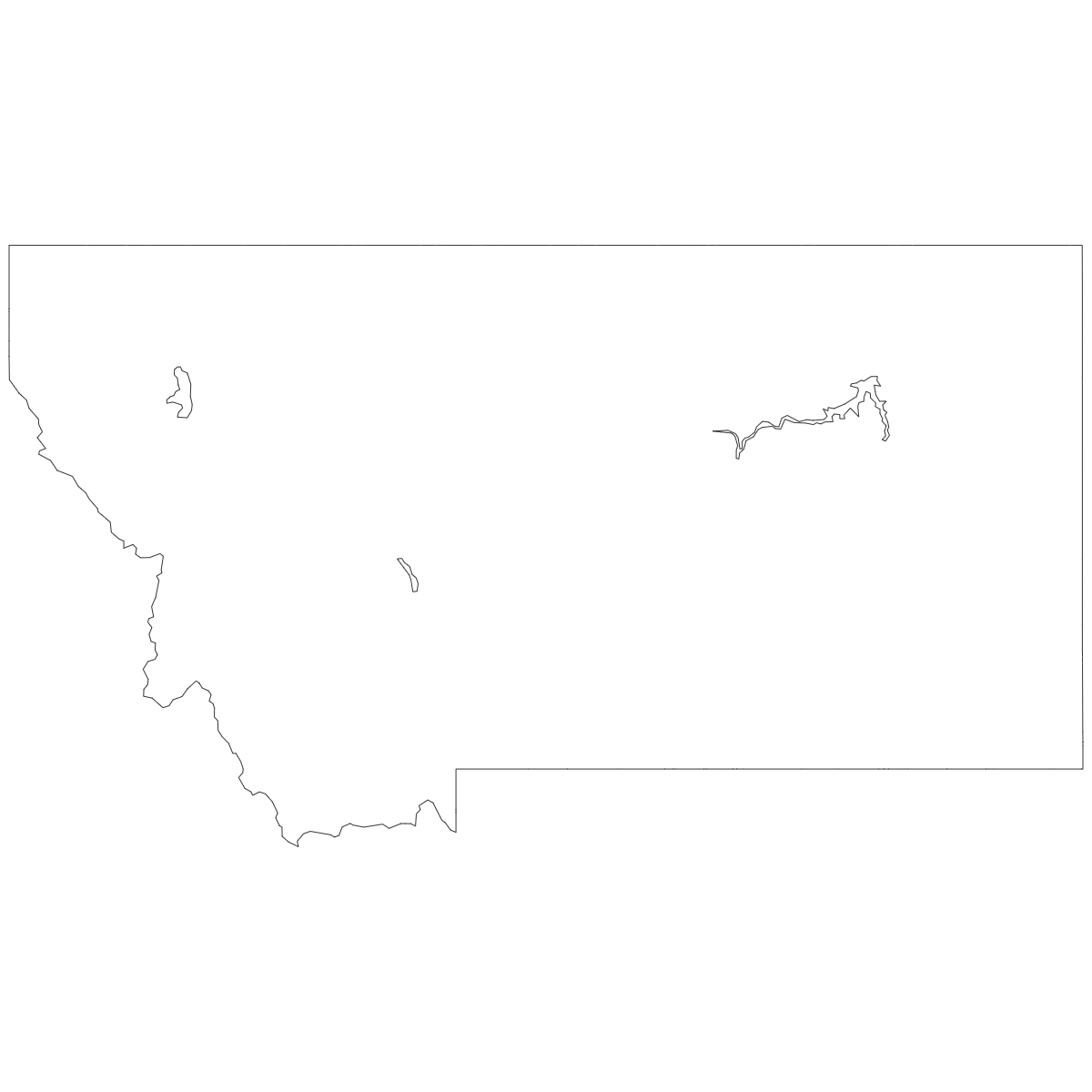 Outline Map of Montana Counties