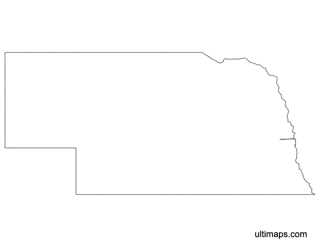 Preview of Outline Map of Nebraska Counties (A4)