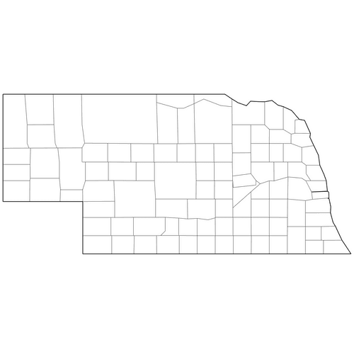 Preview of Outline Map of Nebraska Counties