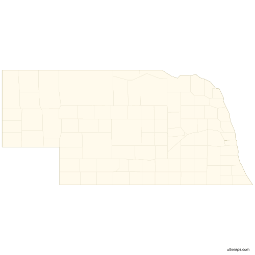 Preview of Vector Map of Nebraska Counties