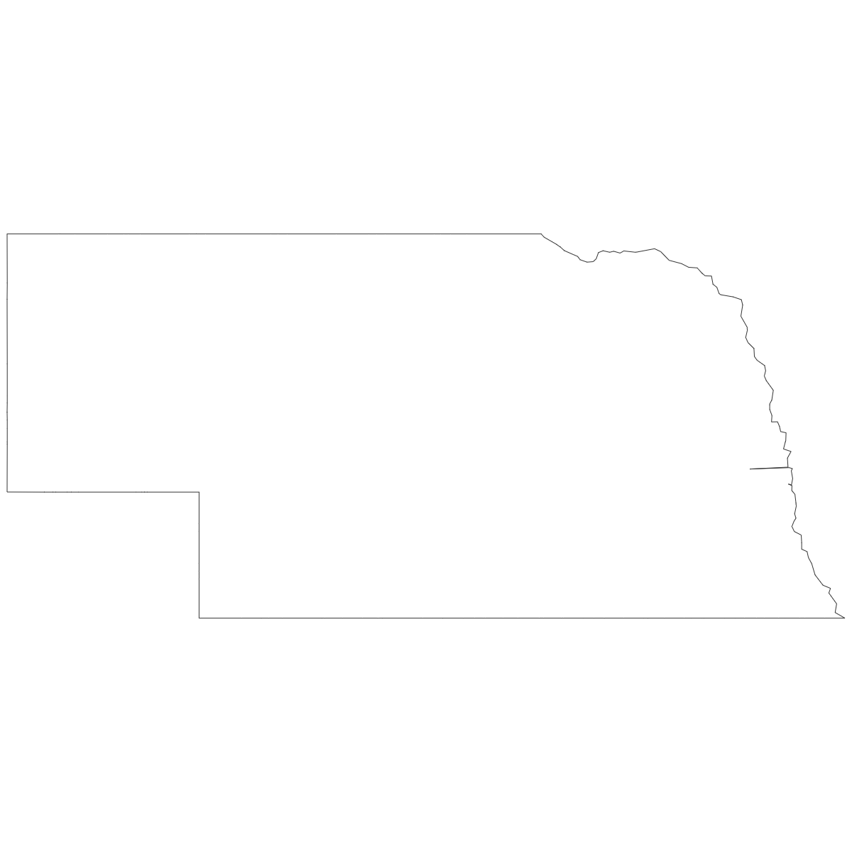 Outline Map of Nebraska Counties