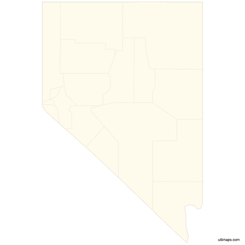 Preview of Blank Map of Nevada Counties