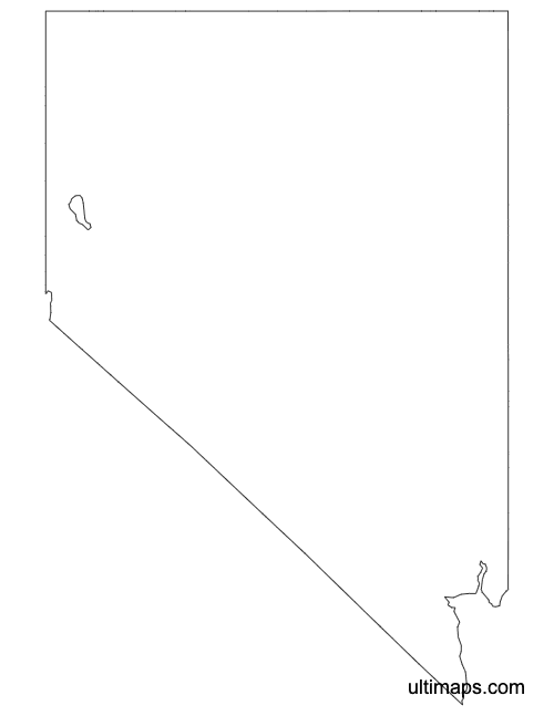 Preview of Outline Map of Nevada Counties (Letter)