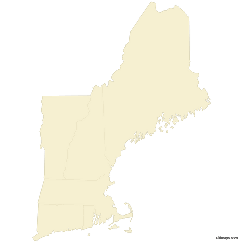 Preview of Blank Map of New England States