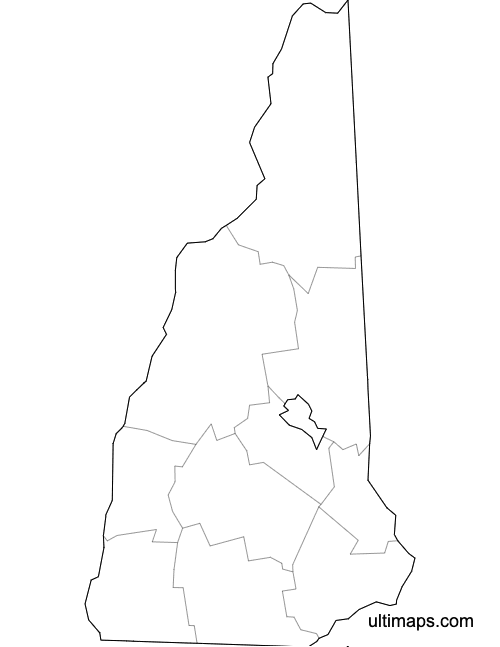 Preview of Blank Map of New Hampshire Counties (Letter)