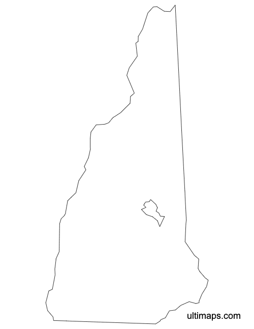 Preview of Outline Map of New Hampshire Counties (Letter)