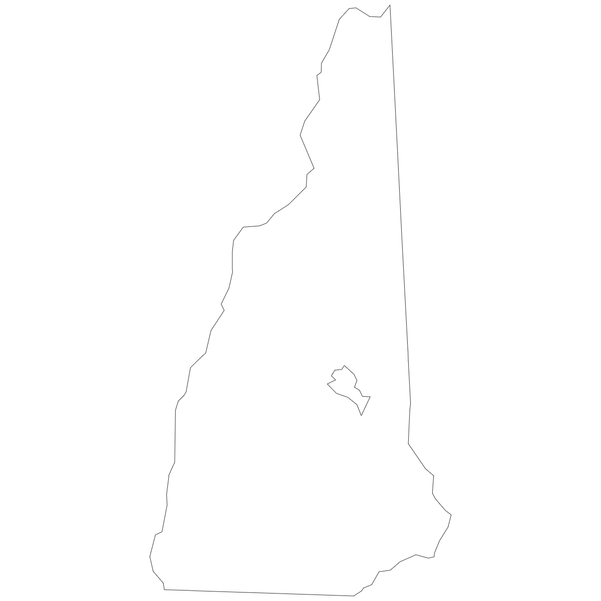 Outline Map of New Hampshire Counties