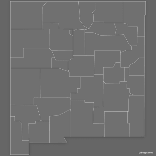 Preview of Blank Map of New Mexico Counties (Dark)
