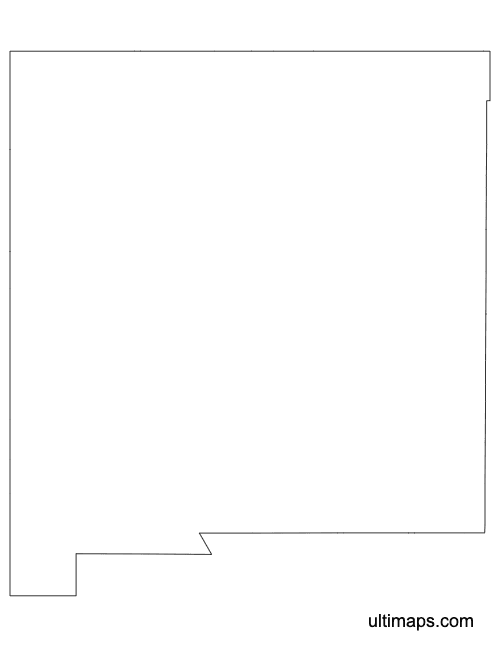 Preview of Outline Map of New Mexico Counties (Letter)