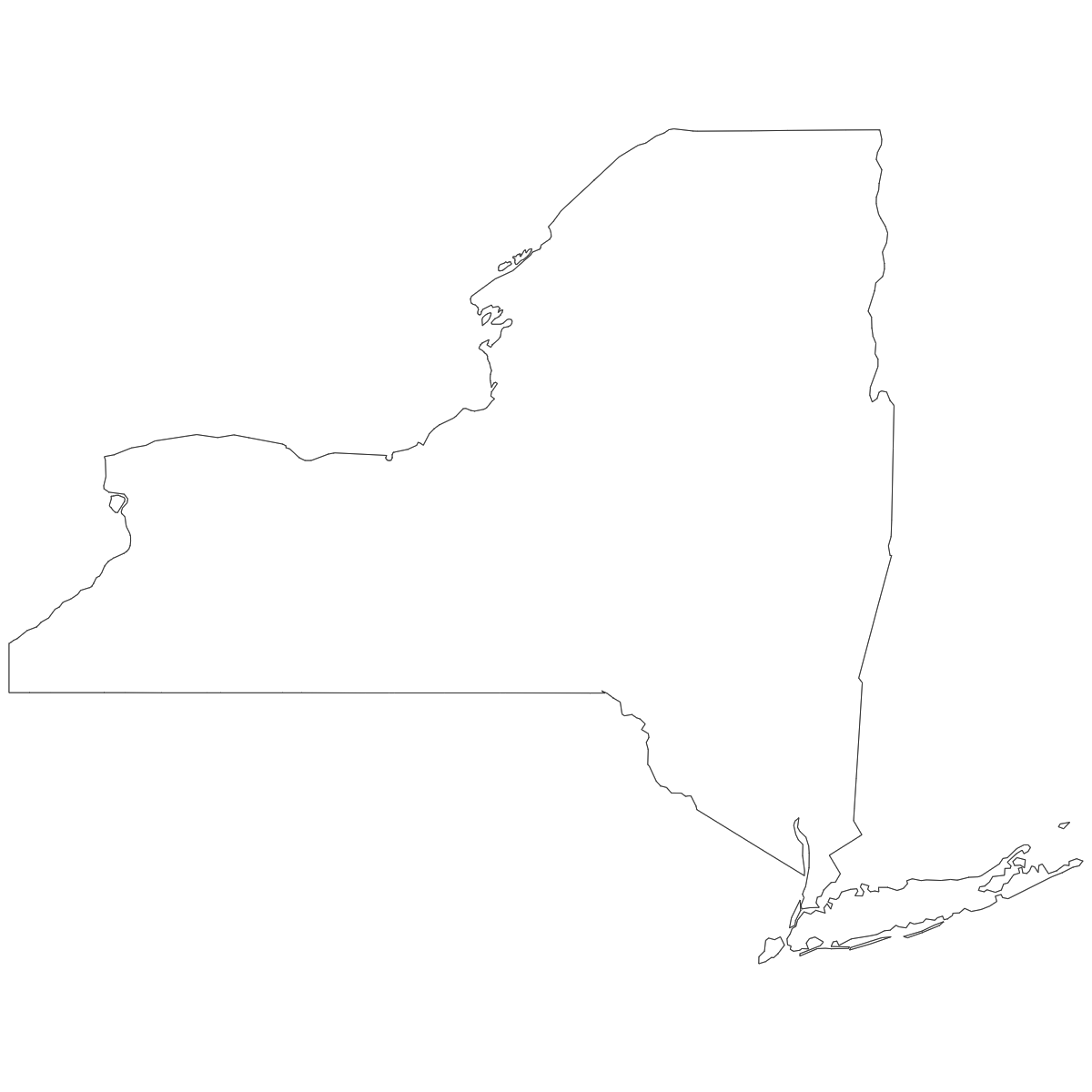 Outline map of New York