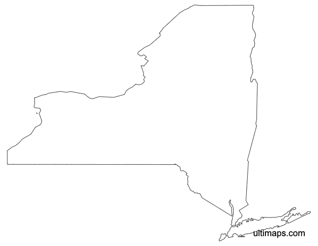 Preview of Outline Map of New York Counties (A4)