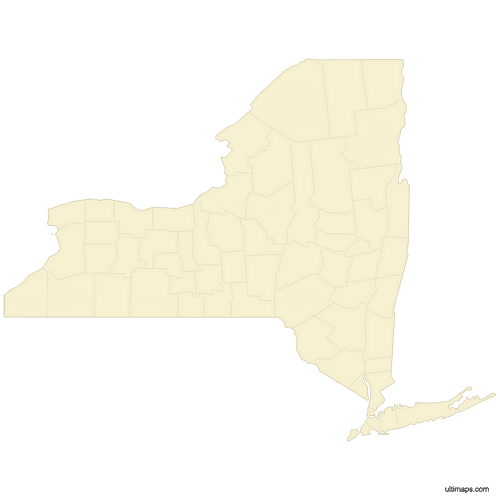 Preview of Vector Map of New York Counties