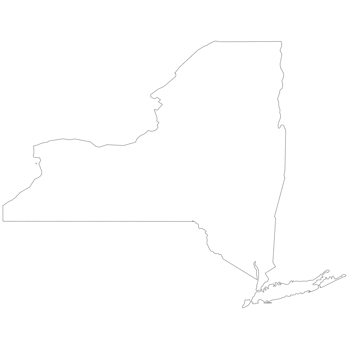 Outline Map of New York Counties