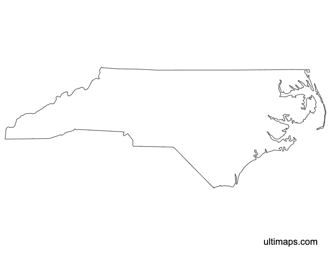 Preview of Outline Map of North Carolina Counties (A4)
