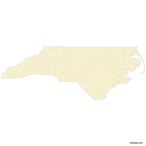 Preview of Vector Map of North Carolina Counties