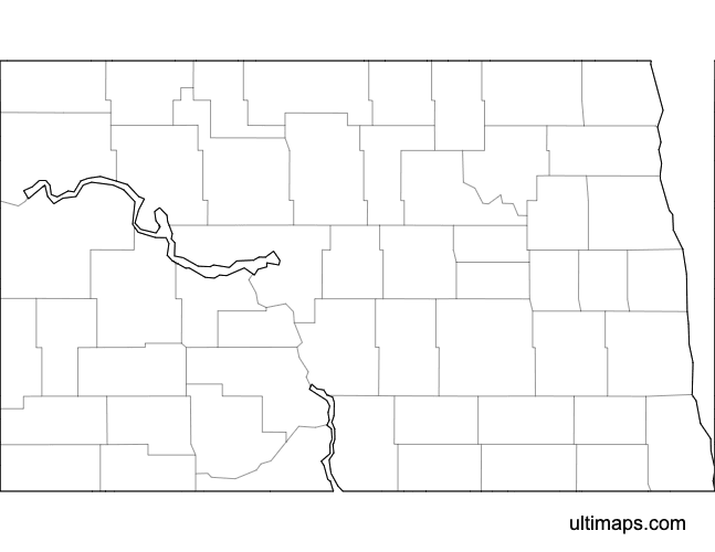 Preview of Blank Map of North Dakota Counties (A4)