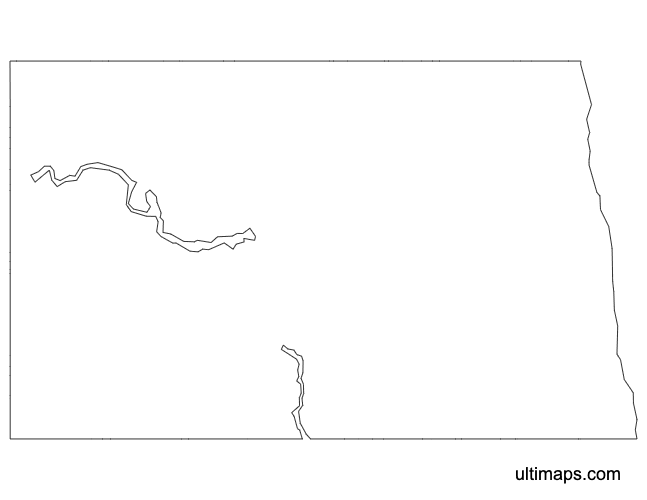 Preview of Outline Map of North Dakota Counties (A4)