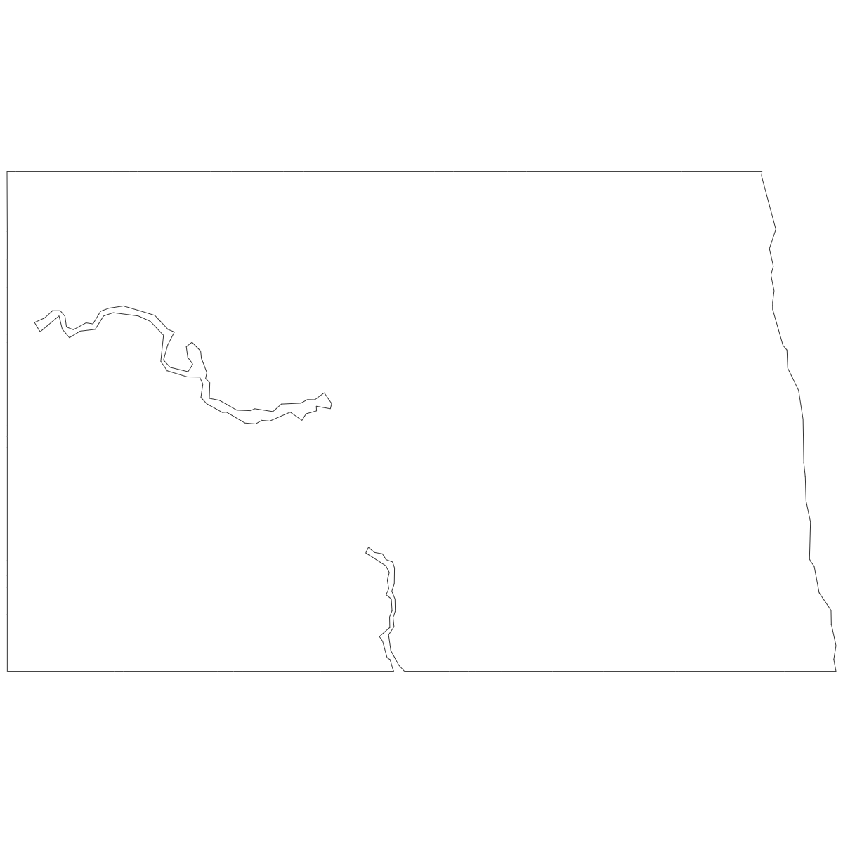 Outline Map of North Dakota Counties