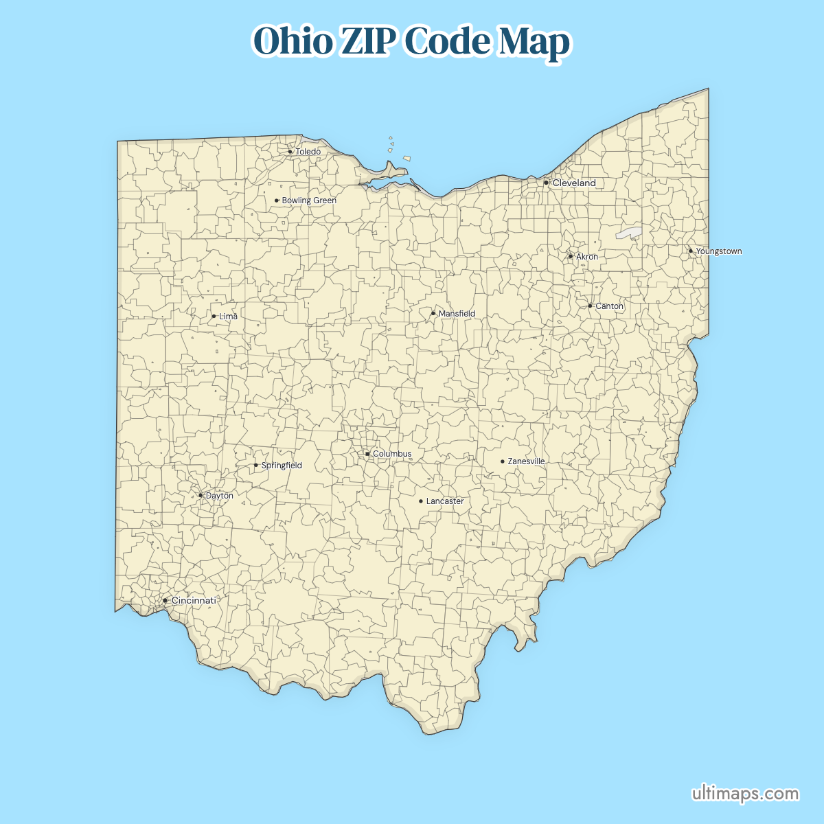 Ohio ZIP Code Map
