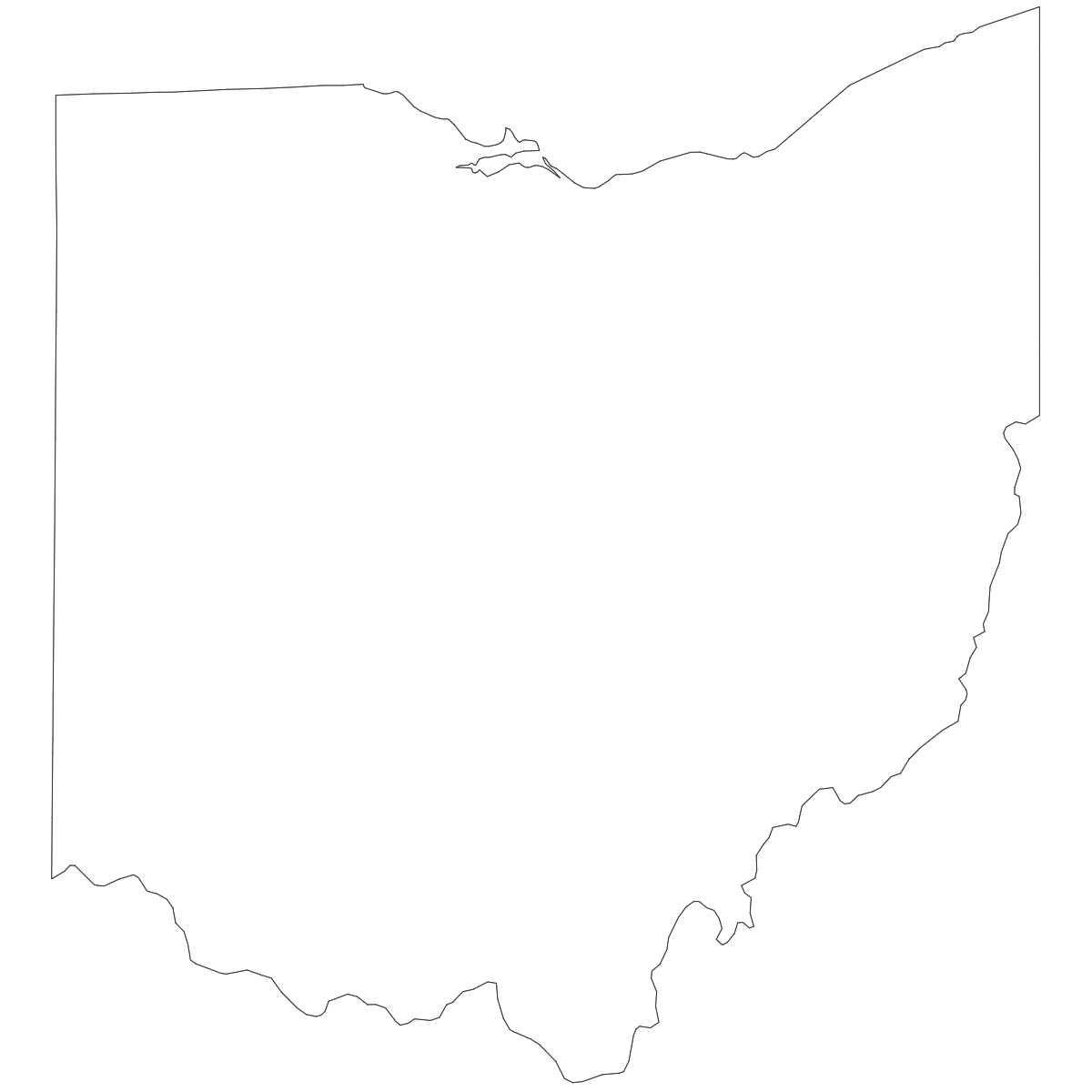 Outline map of Ohio