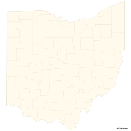 Preview of Blank Map of Ohio Counties