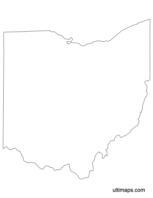 Preview of Outline Map of Ohio Counties (A4)