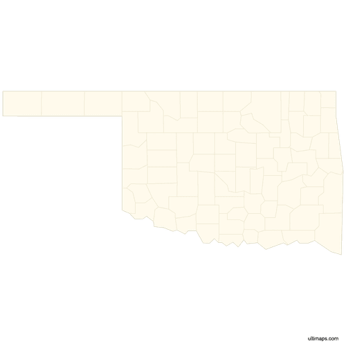 Preview of Blank Map of Oklahoma Counties