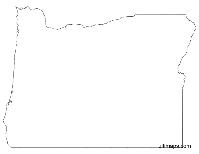 Preview of Outline Map of Oregon Counties (Letter)