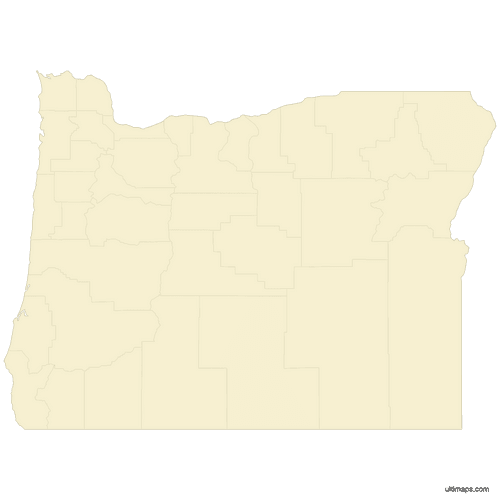 Preview of Vector Map of Oregon Counties