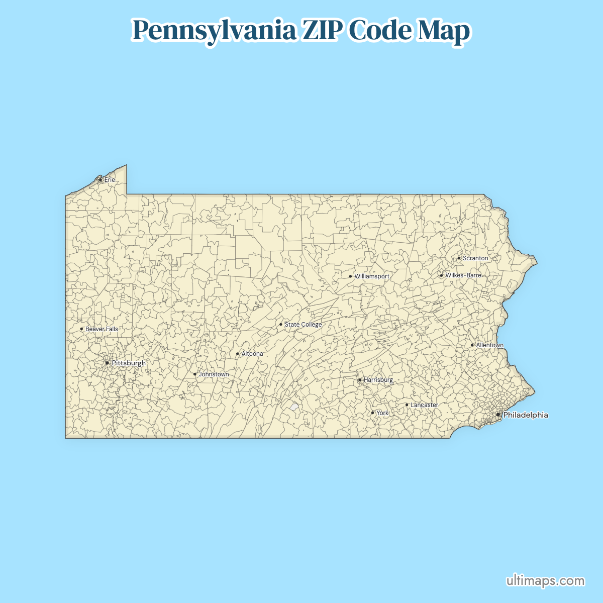 Pennsylvania ZIP Code Map