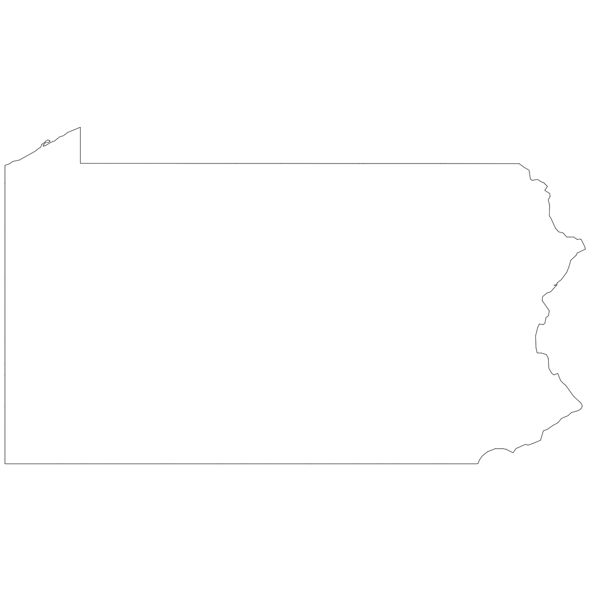 Outline map of Pennsylvania