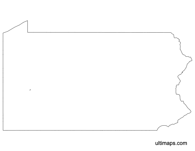 Preview of Outline Map of Pennsylvania Counties (A4)