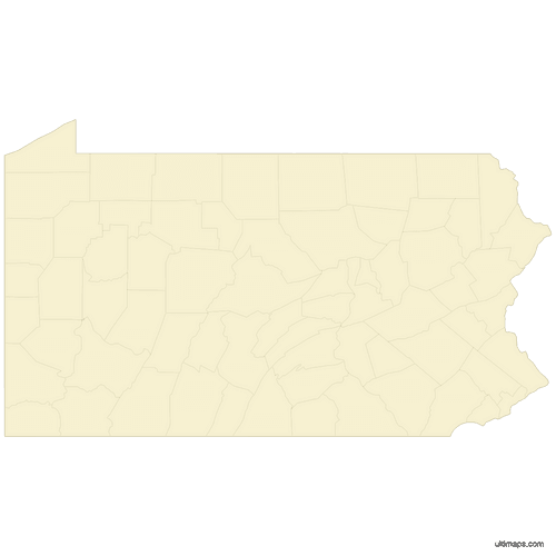 Preview of Vector Map of Pennsylvania Counties
