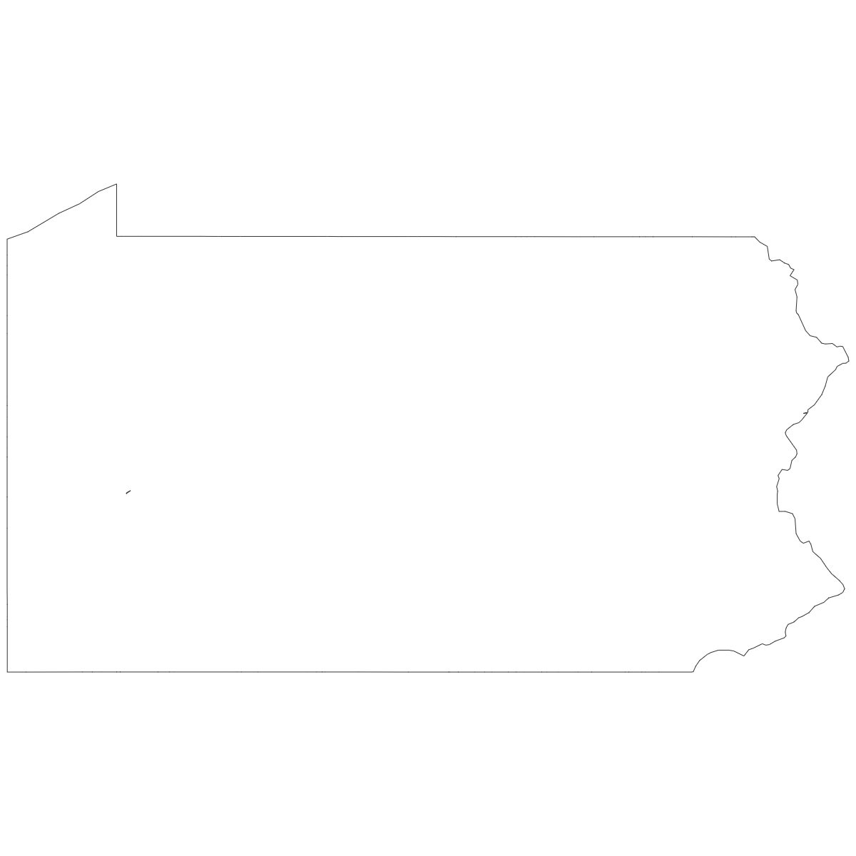 Outline Map of Pennsylvania Counties