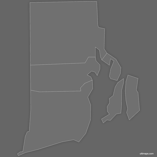 Preview of Blank Map of Rhode Island Counties (Dark)
