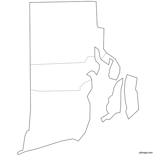 Preview of Outlined Map of Rhode Island Counties