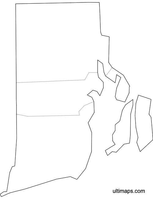 Preview of Outlined Map of Rhode Island Counties (Letter)