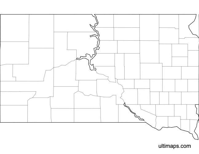 Preview of Blank Map of South Dakota Counties (Letter)