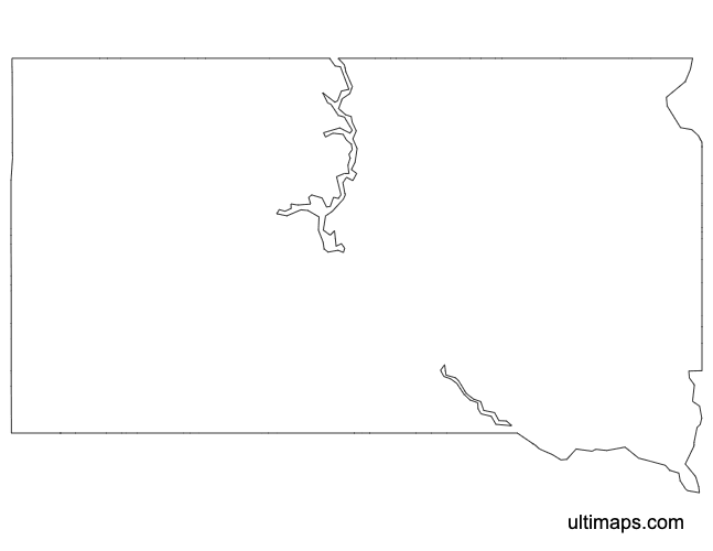 Preview of Outline Map of South Dakota Counties (Letter)