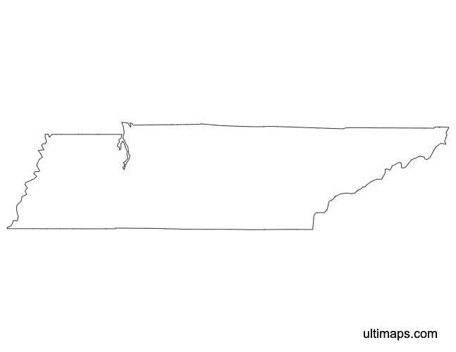 Preview of Outline Map of Tennessee Counties (A4)