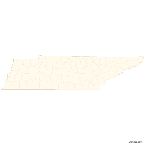 Preview of Vector Map of Tennessee Counties